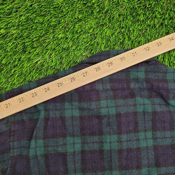 Vintage Pendleton Flannel Button Shirt Large 21x27 Shadow Plaid - Picture 4 of 9